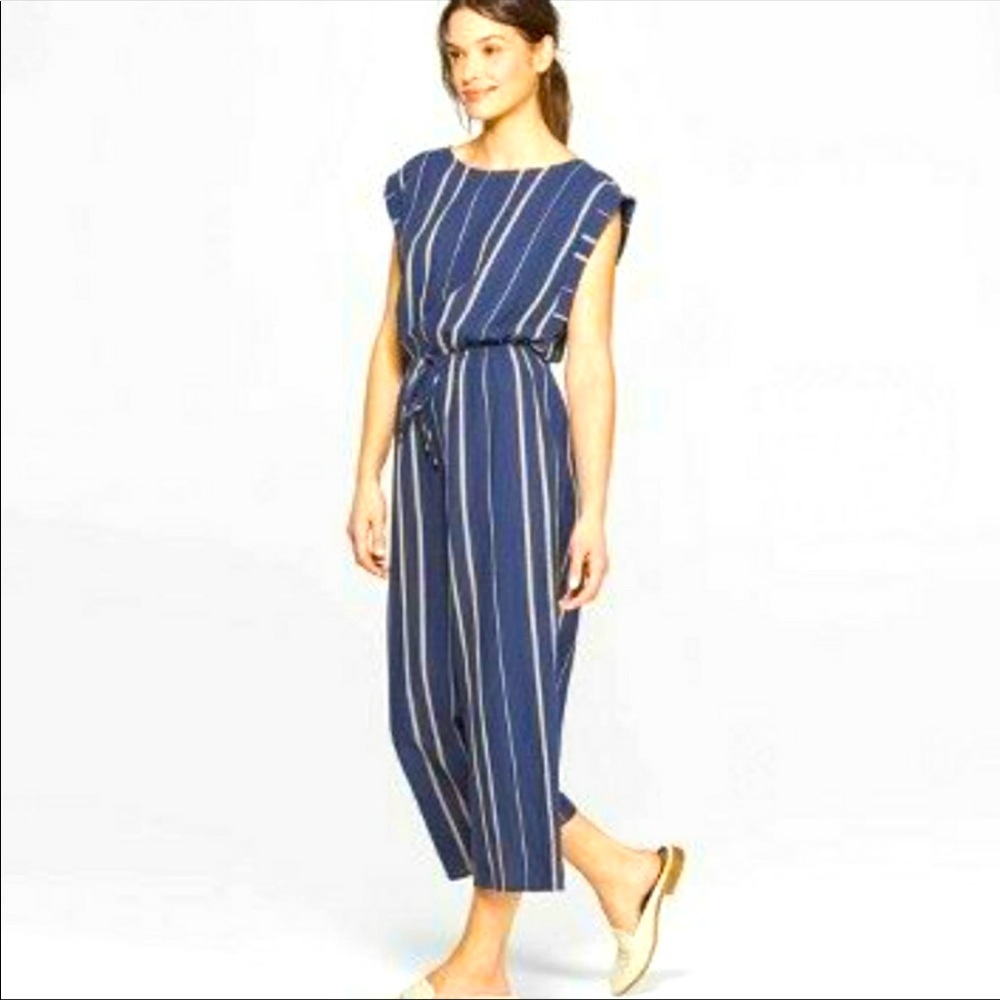 Target Navy and White stripe jumpsuit